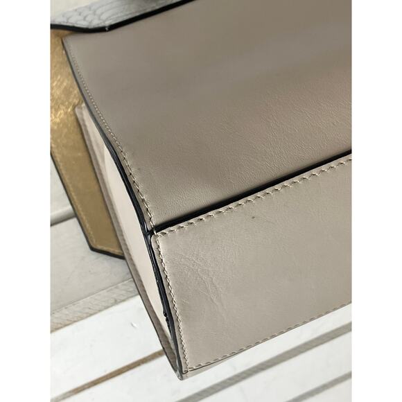 ANTONIO MELANI SILVER AND TAUPE LARGE ANIMAL PRINT HANDBAG - Picture 11 of 16